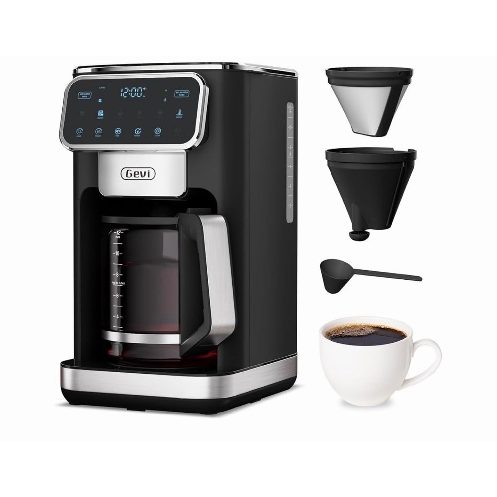 Gevi 12 Cup Programmable Drip Coffee Maker  with Touch Screen, Model DCMAO-READ